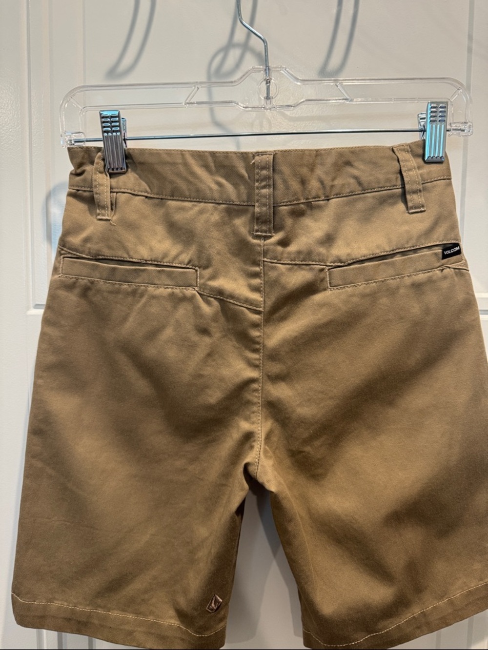 Volcom Men's Flat Front Shorts in Khaki Brown - Picture 7 of 9